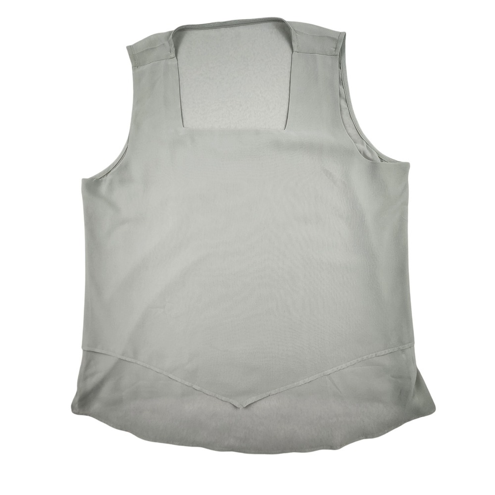 Tank Top Women XL Sage Green Square Neck Layered Hem